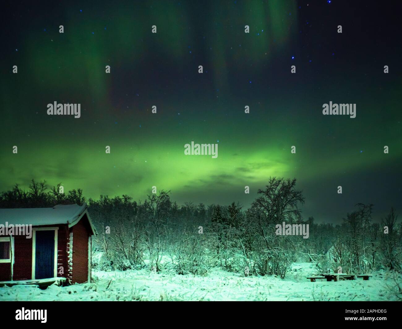 Las luces del norte (aurora borealis) en Noruega Foto de stock
