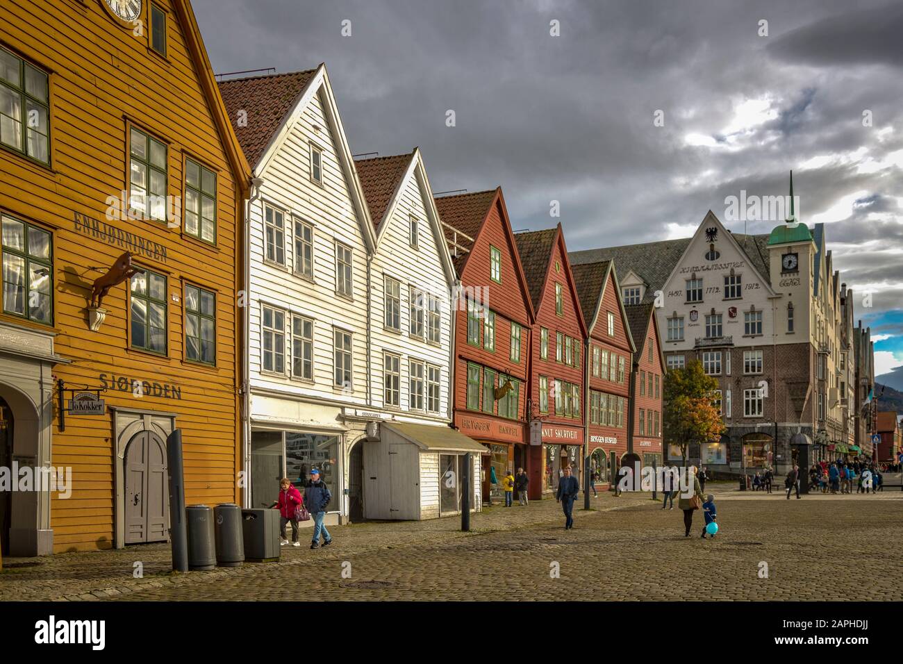 Bryggen, Bergen, Noruega Foto de stock