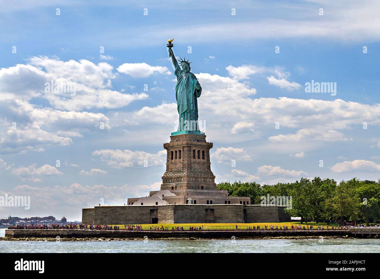 Estatua de la Libertad en la Isla de la Libertad, en la Ciudad de Nueva York, Estados Unidos. Foto de stock