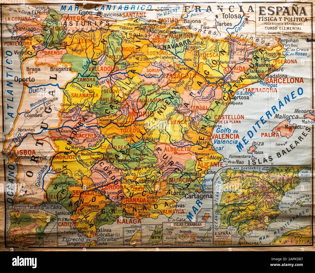 Vintage map of the canary islands fotografías e imágenes de alta resolución  - Alamy