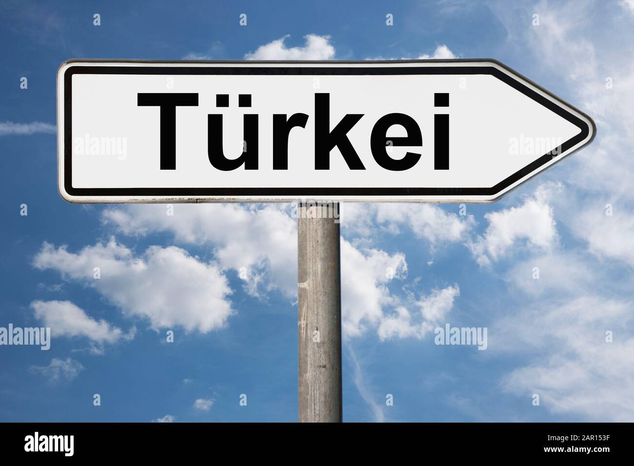 Detalle foto de un cartel con la inscripción Türkei (Turquía), Europa Foto de stock