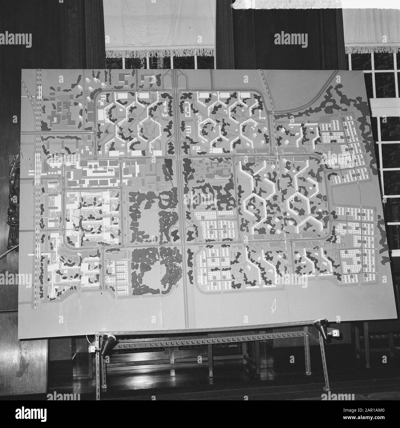 Expansión de la ciudad del sudeste de Amsterdam, modelo distrito sureste Fecha: 3 de junio de 1965 ubicación: Amsterdam, Noord-Holland palabras clave: Expansiones de la ciudad, modelos Foto de stock