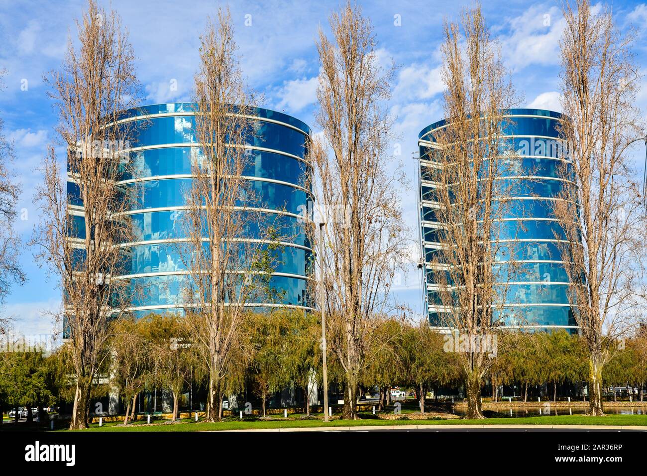 Buildings, The Oracle Corporation - Redwood City, Ca, Ee.Uu Foto de stock
