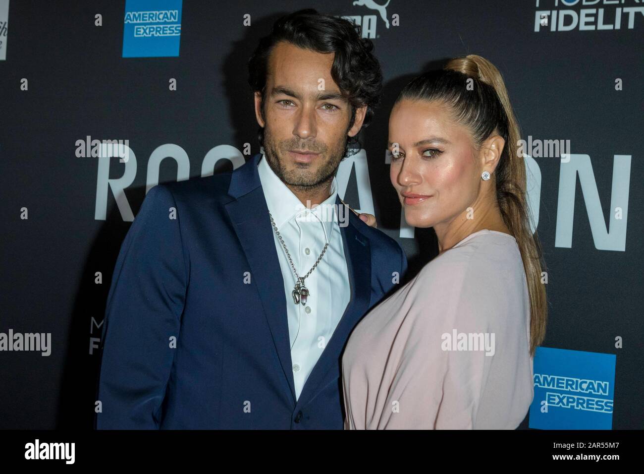 Aaron Diaz Y La Cantante Y Compositora Argentina Lola Ponce Asisten A Roc Nation The Brunch En Una Residencia Privada En Los Angeles California Ee Uu El 25 De Enero De 2020