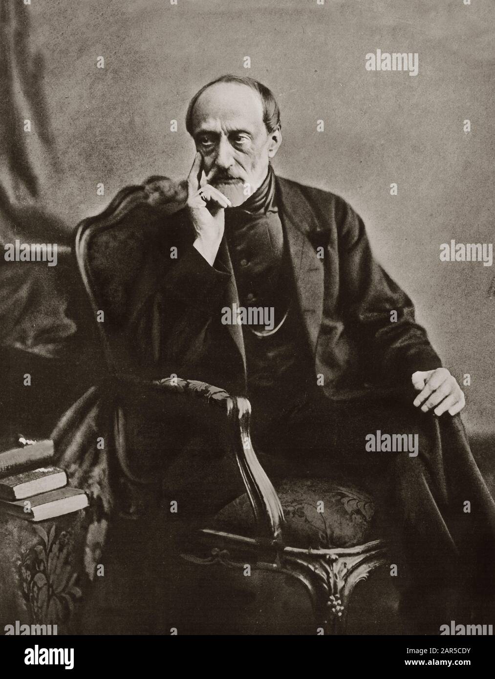 Giuseppe Mazzini (1805-1872), patriota y político italiano - 1864 - Retrato de l'homme politique republicain italien Giuseppe Mazzini (1805-1872) Foto de stock
