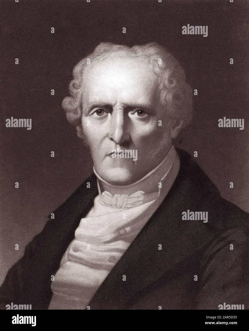 Retrato de Charles Fourier ( 1772 - 1837 ), teoricien socialiste francais (Retrato del filósofo francés Charles Fourier y una importante soc temprana Foto de stock