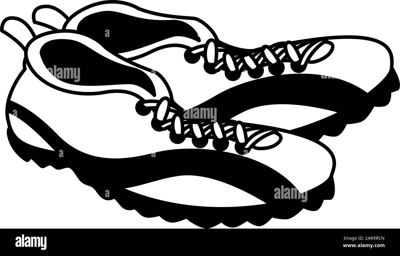 botas de fútbol americano con diseño de ilustración vectorial de fondo  blanco Imagen Vector de stock - Alamy