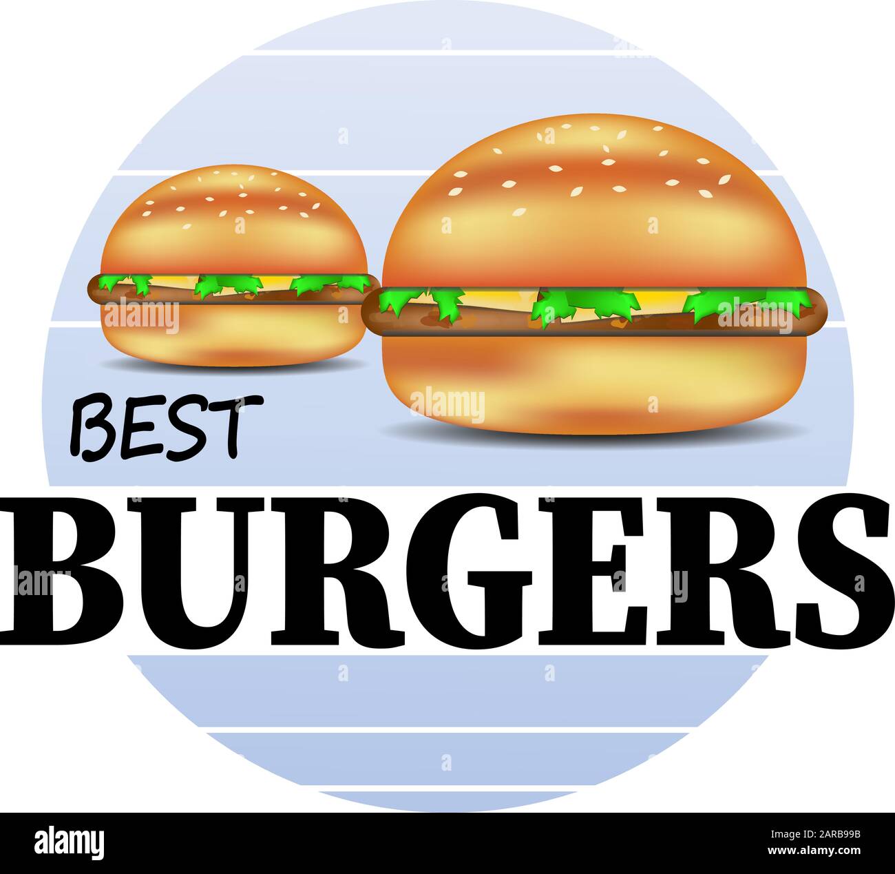 Hamburguesas de carne de vacuno etiqueta de alimentos Imágenes