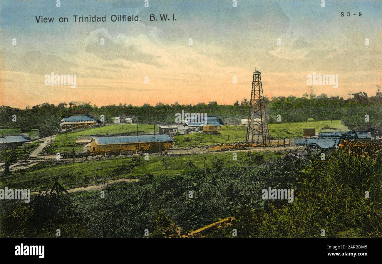 Trinidad Oilfield, Indias Occidentales Fecha: 1910s Foto de stock