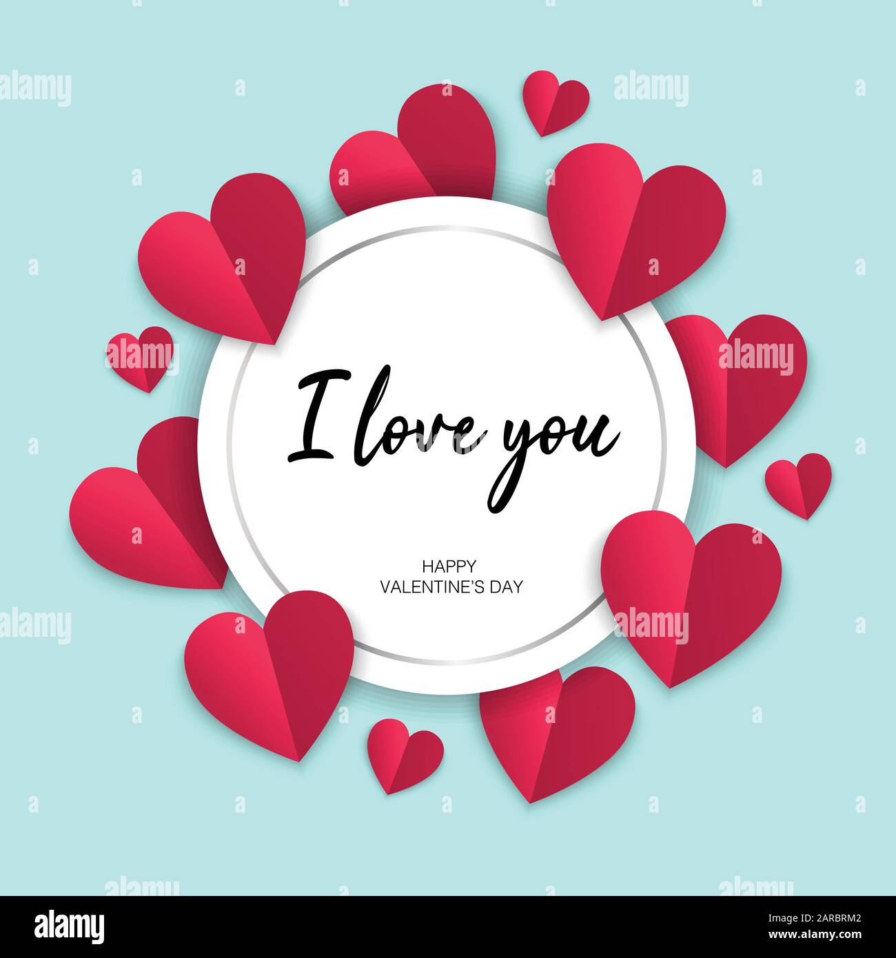 Corazón de papel texto: Te quiero Stock Illustration