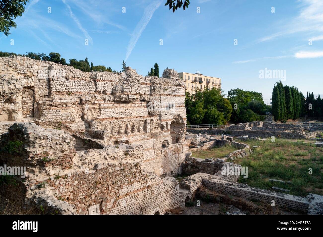 El yacimiento arqueológico galo romano y el museo de Cimiez en Niza, la Riviera francesa, Francia Foto de stock