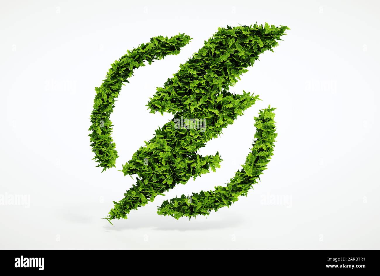 Imagen de símbolo de flash ecológico de presentación 3d aislado con fondo blanco Foto de stock