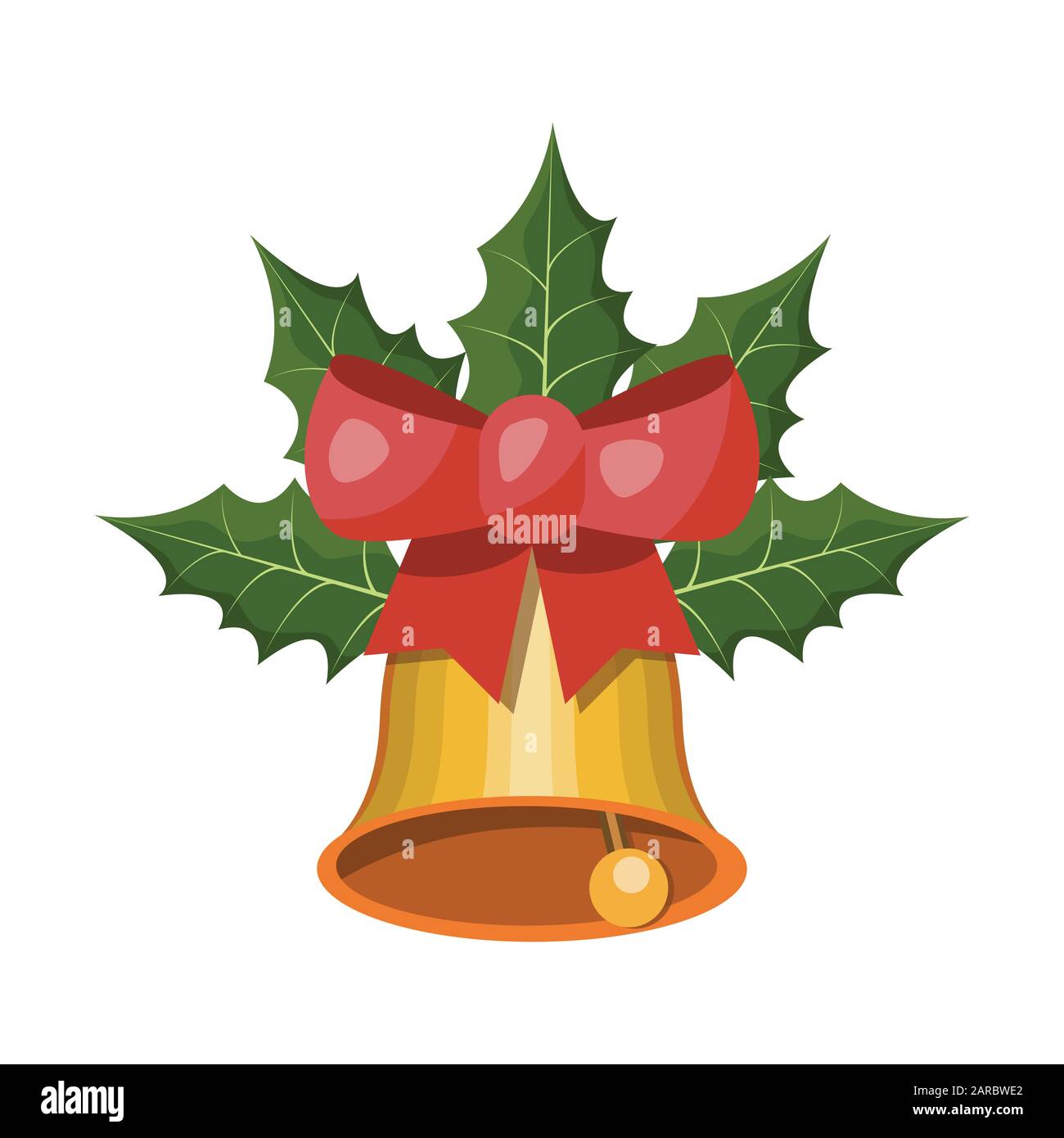Campanas de Navidad. Jingle campanas o campanas de trineo. Con arco rojo y  holly de Navidad. Ilustración vectorial de dibujos animados Imagen Vector  de stock - Alamy