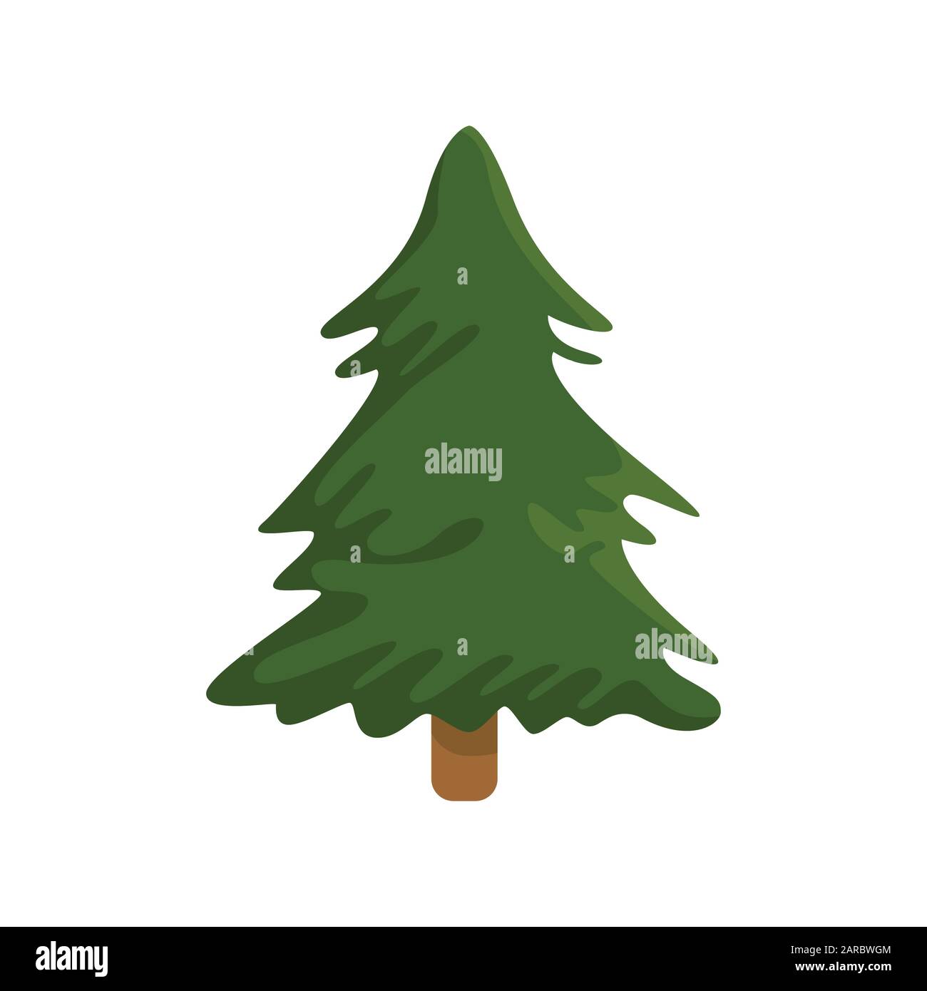 Pino árbol, árbol de Navidad. Ilustración vectorial de dibujos animados  Imagen Vector de stock - Alamy