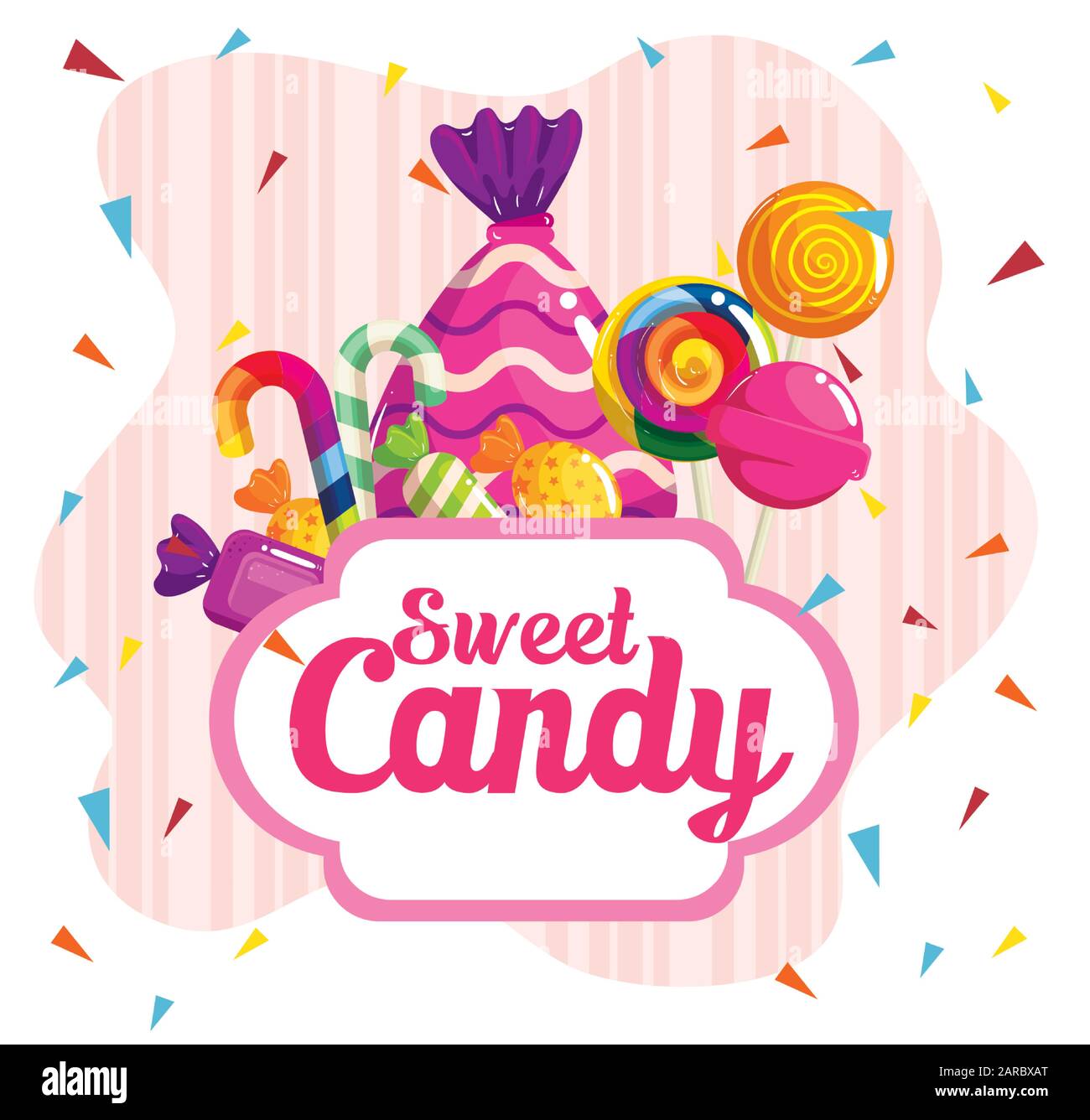 cartel de dulces con caramelos Imagen Vector de stock Alamy