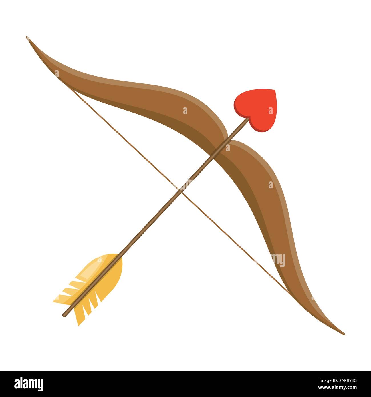 Arco Cupido Flecha Ilustración Estilo Dibujos Animados Vector de