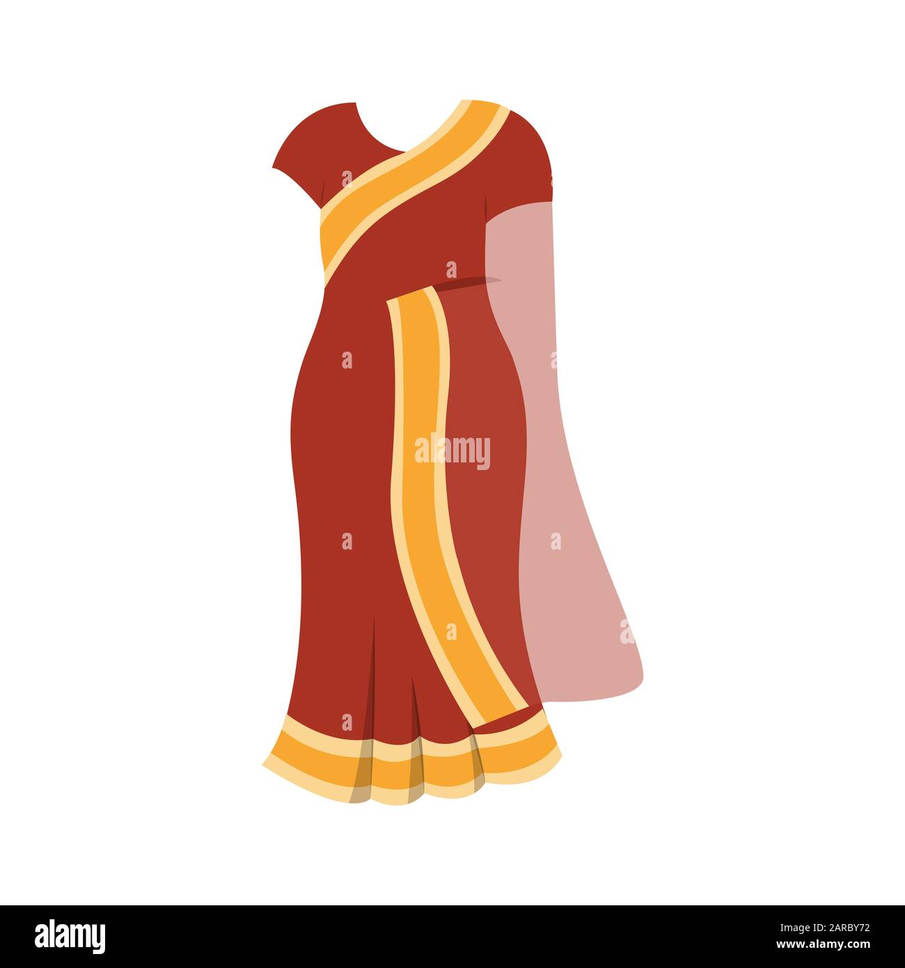 Sari indio. Vestido indio. Ilustración vectorial Ilustración del Vector