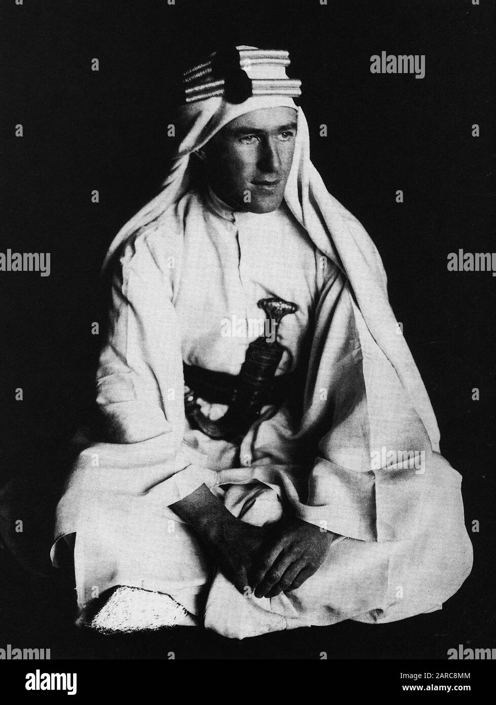 T.E. Lawrence. Lawrence de Arabia. Fotografía de retrato en vestido árabe Foto de stock