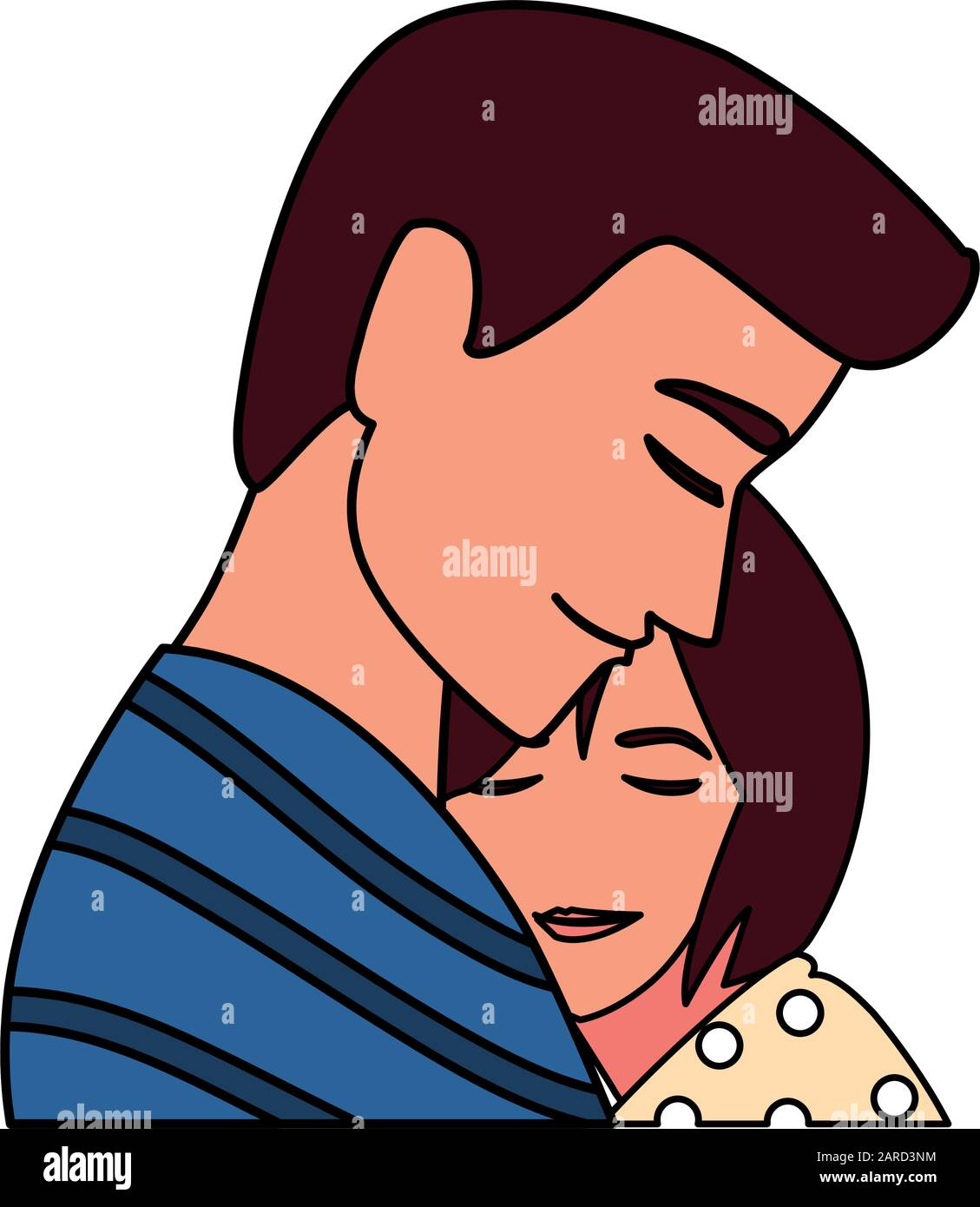 Dos personas de amor, un hombre y una mujer abrazándose entre otros  cariñosamente diseño ilustración vectorial Imagen Vector de stock - Alamy