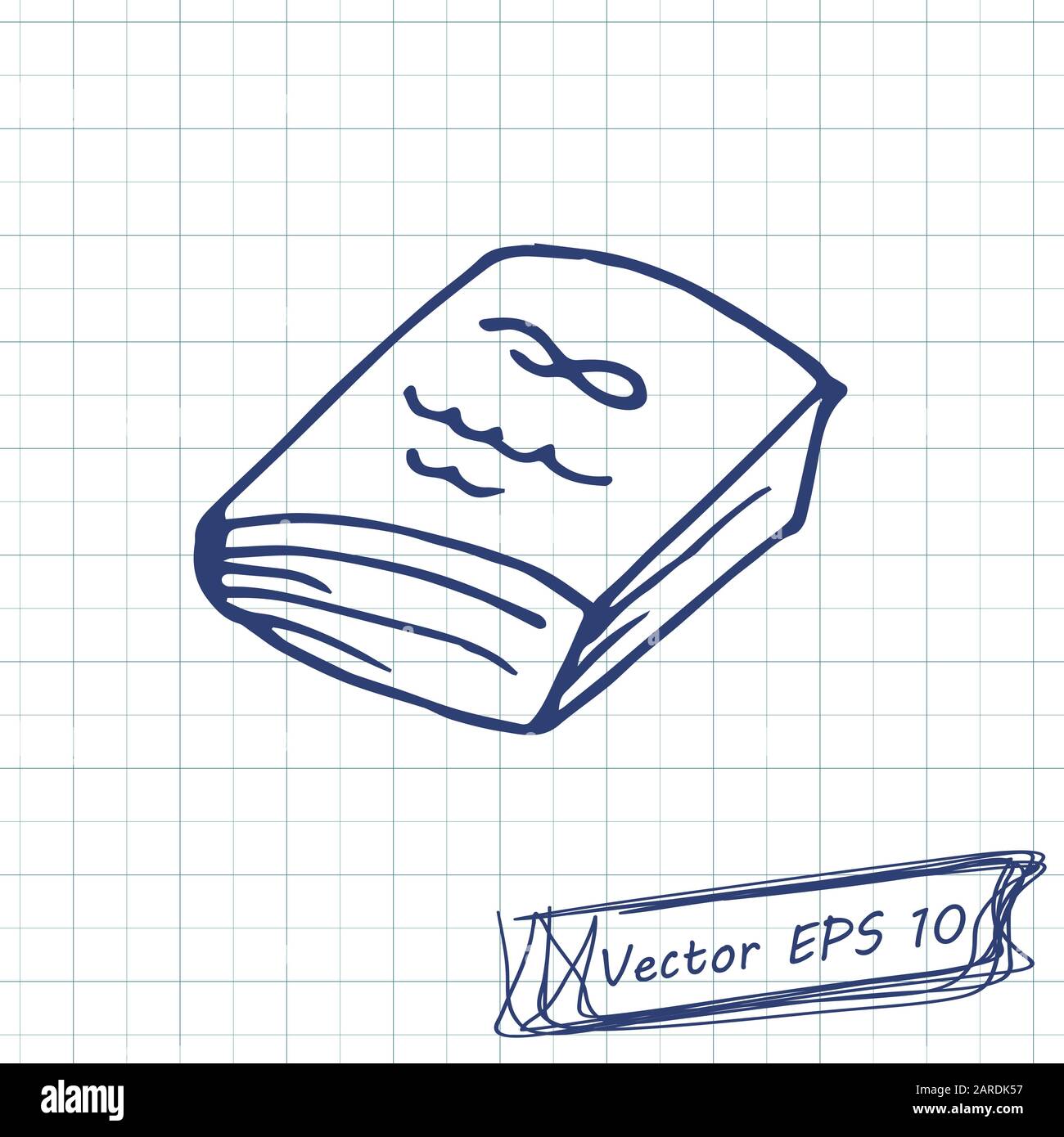 Estilo de dibujo para niños. Dibujo de fideos en una hoja de cuaderno.  Libro. Contorno Imagen Vector de stock - Alamy