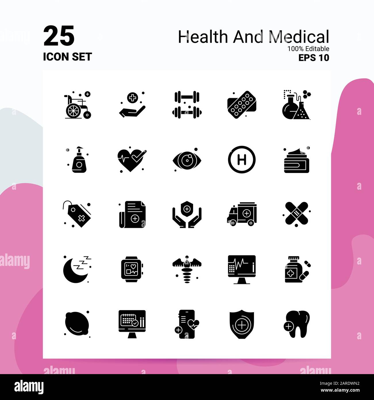 25 Conjunto De Iconos Médicos Y Sanitarios Archivos Eps 10 Editables Al 100 Concepto De 0702