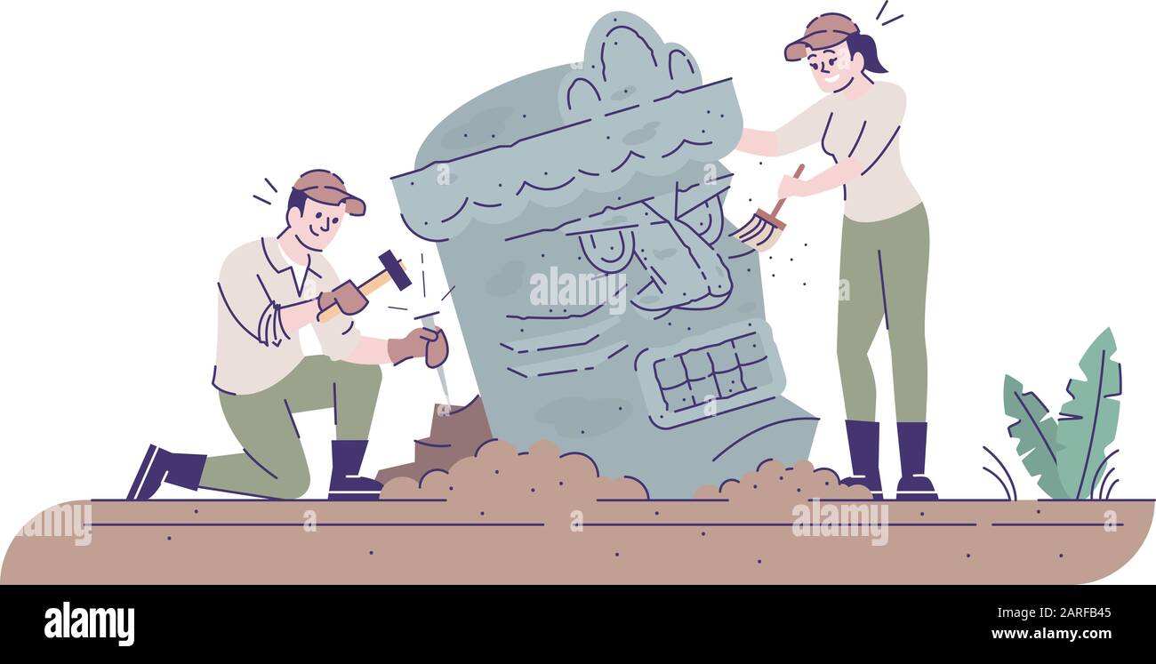 Arqueologos Que Investigan La Escultura Antigua Ilustracion De Vector Plano Arqueologia El Hombre Y La Mujer Estudiando La Civilizacion Perdida Aislo Caracter De Dibujos Animados Imagen Vector De Stock Alamy Arqueologos Que Investigan La Escultura Antigua Ilustracion De Vector Plano Arqueologia El Hombre Y La Mujer Estudiando La Civilizacion Perdida Aislo Caracter De Dibujos Animados Imagen Vector De Stock Alamy