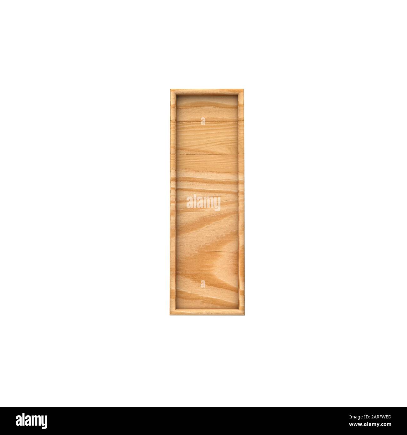Letra mayúscula de madera I. representación 3D Foto de stock