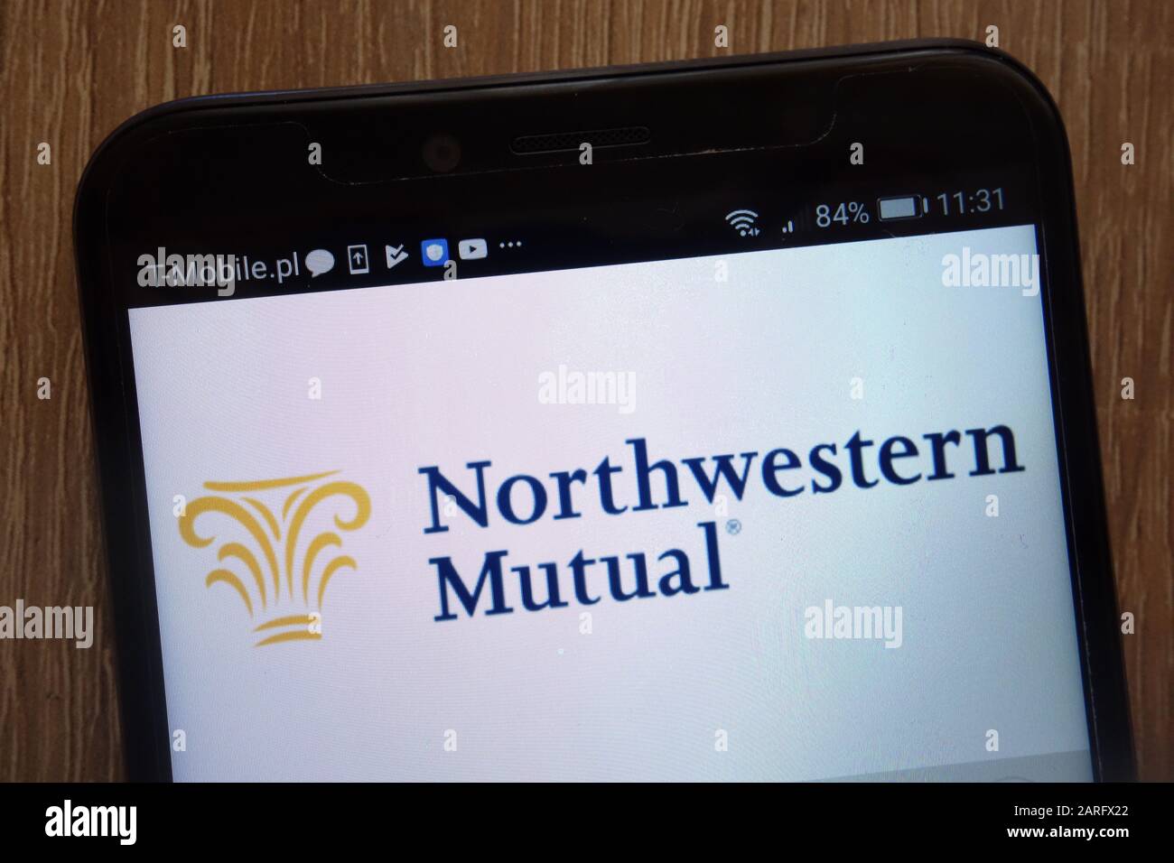 Logotipo de Northwestern Mutual mostrado en un smartphone moderno Foto de stock