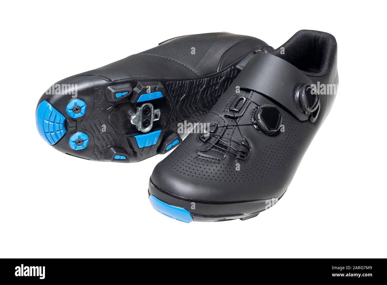Zapatillas de ciclismo profesionales con tacos Foto de stock