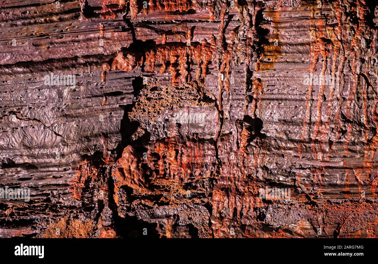 Fondo de corteza de lava enfriada Foto de stock