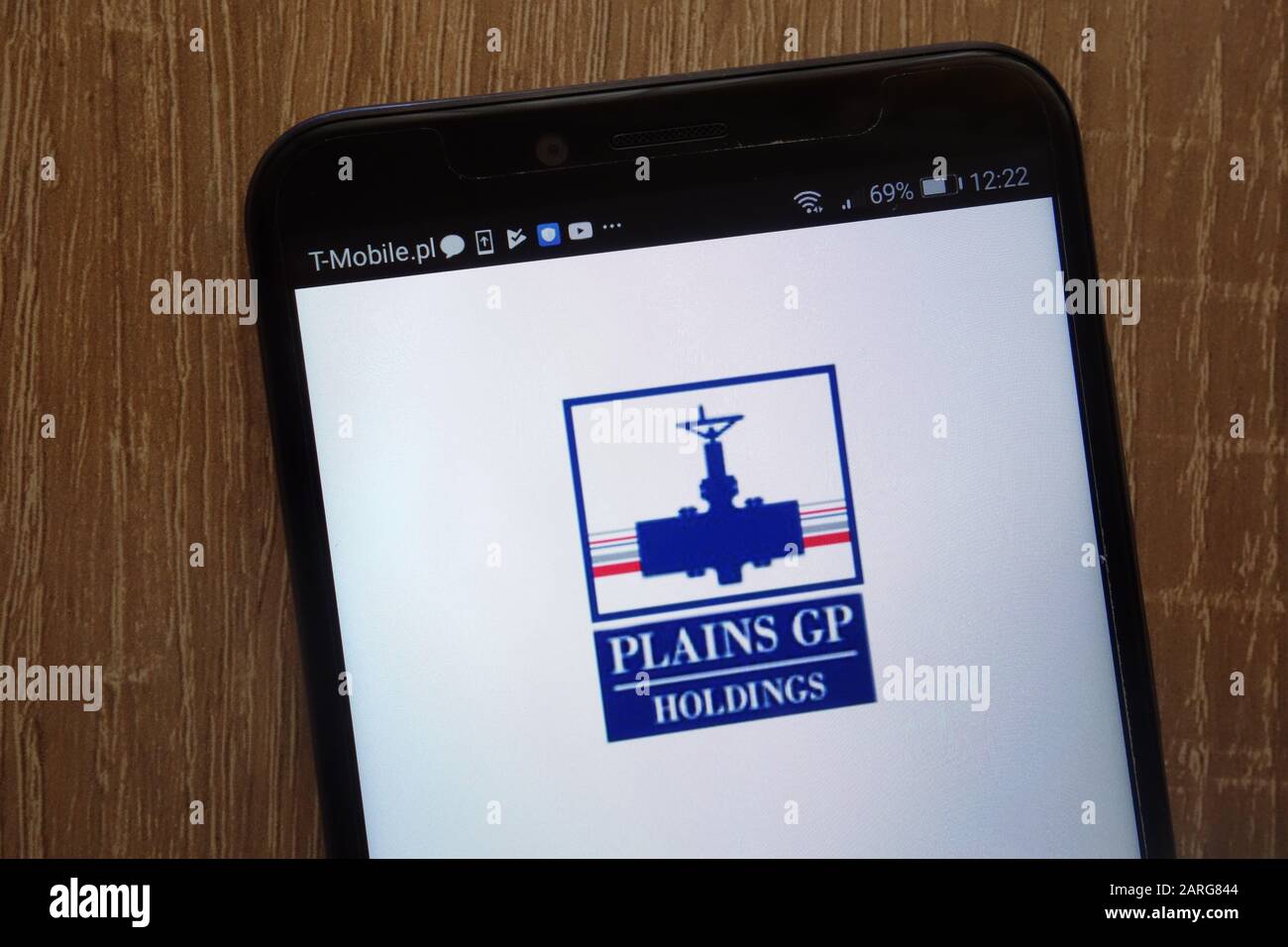 El logotipo de Plains GP Holdings se muestra en un smartphone moderno Foto de stock