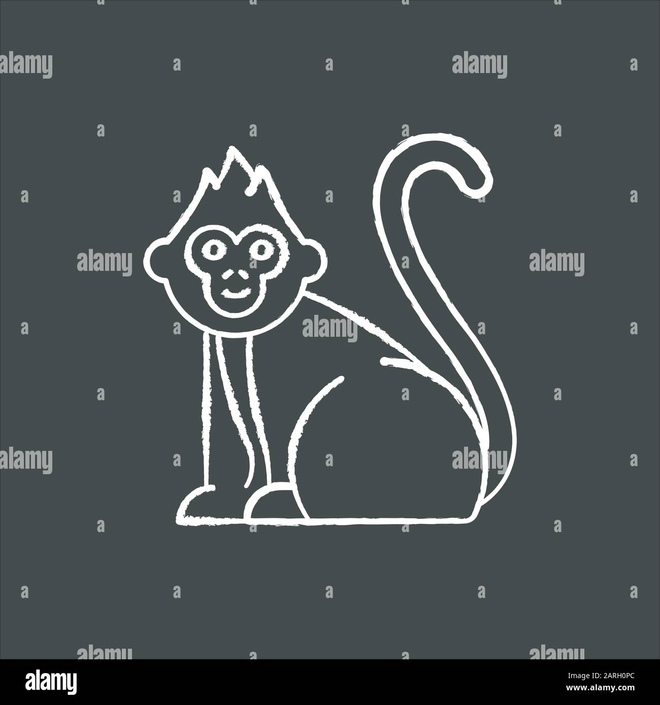 Un mono blanco lindo sentado en: ilustración de stock 2208171867