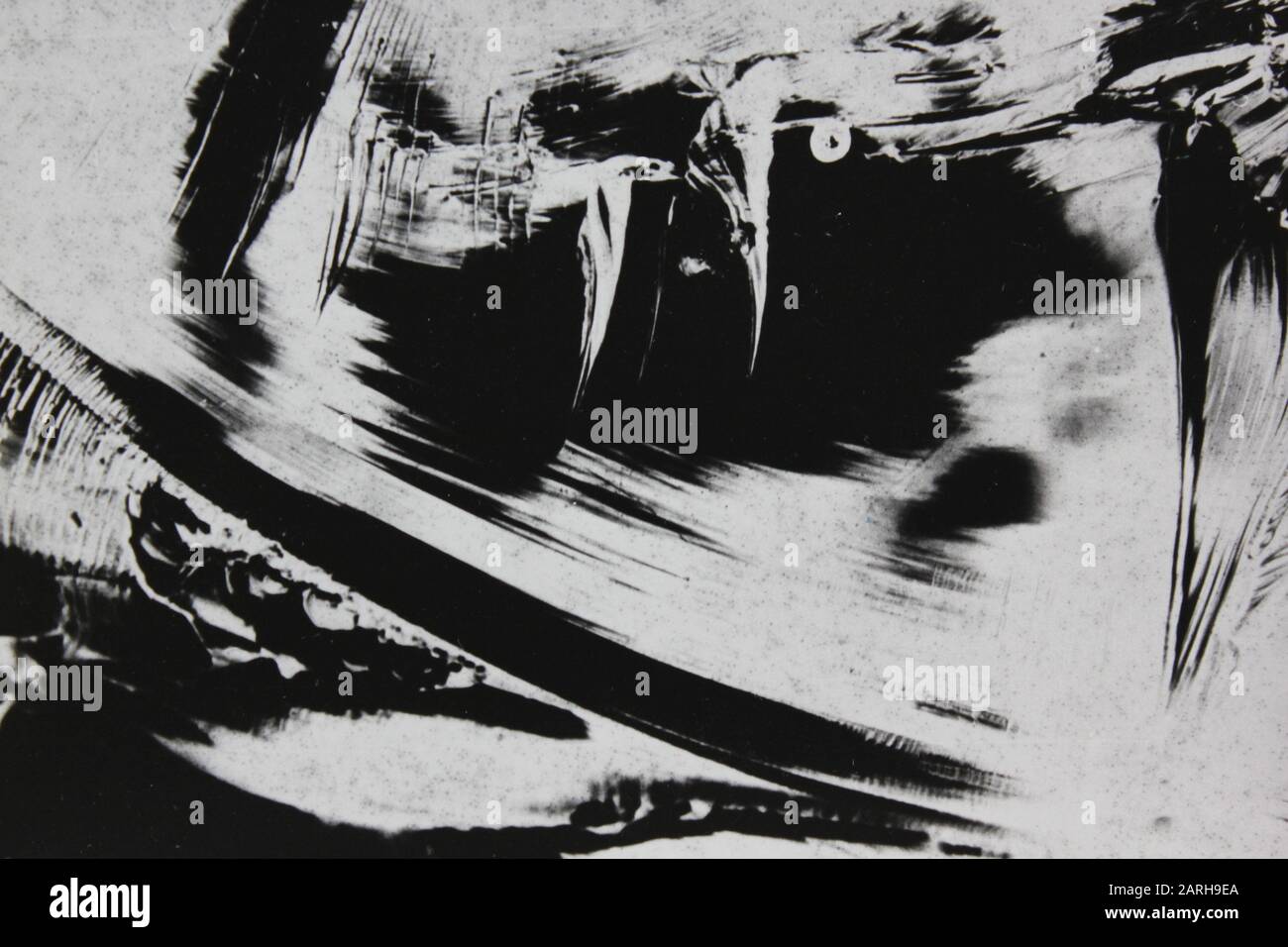 Fotografía abstracta extrema blanca y negra de los años setenta Foto de stock