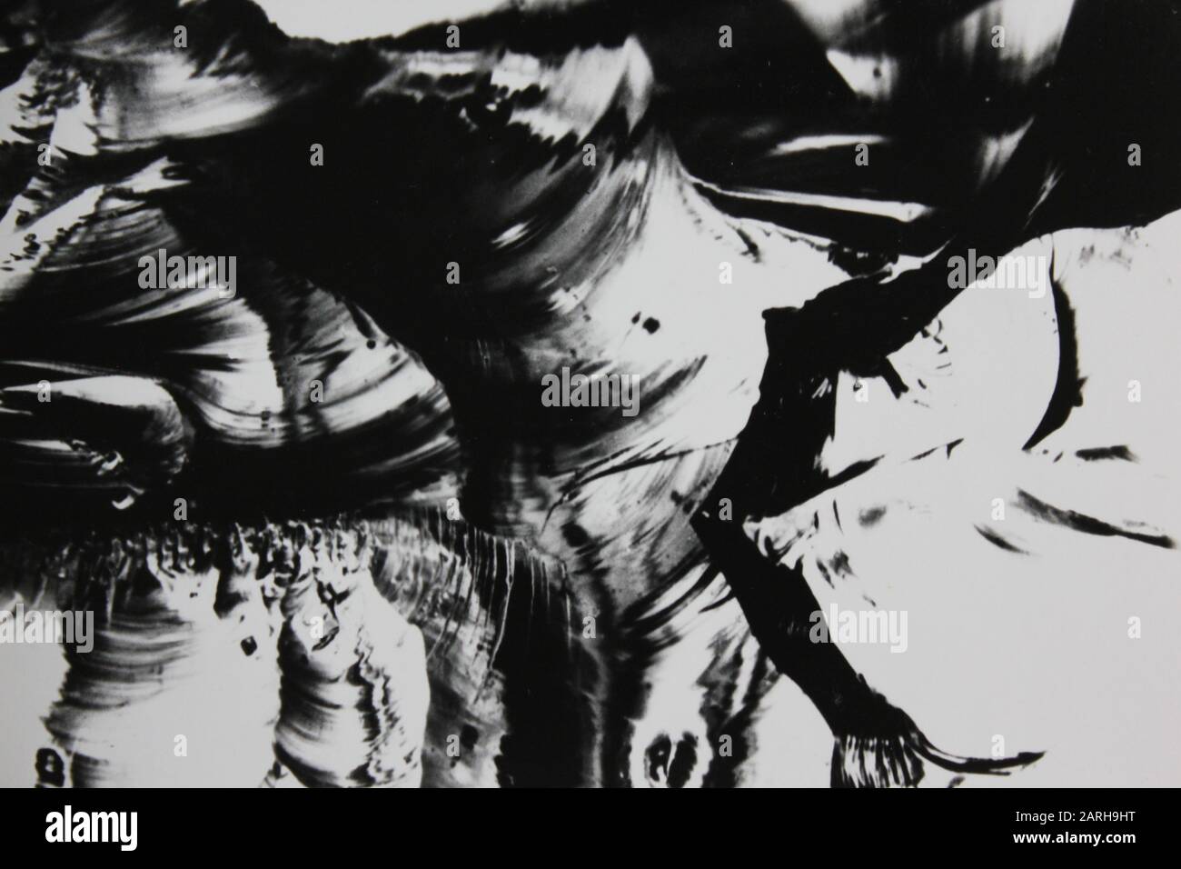 Fotografía abstracta extrema blanca y negra de los años setenta Foto de stock