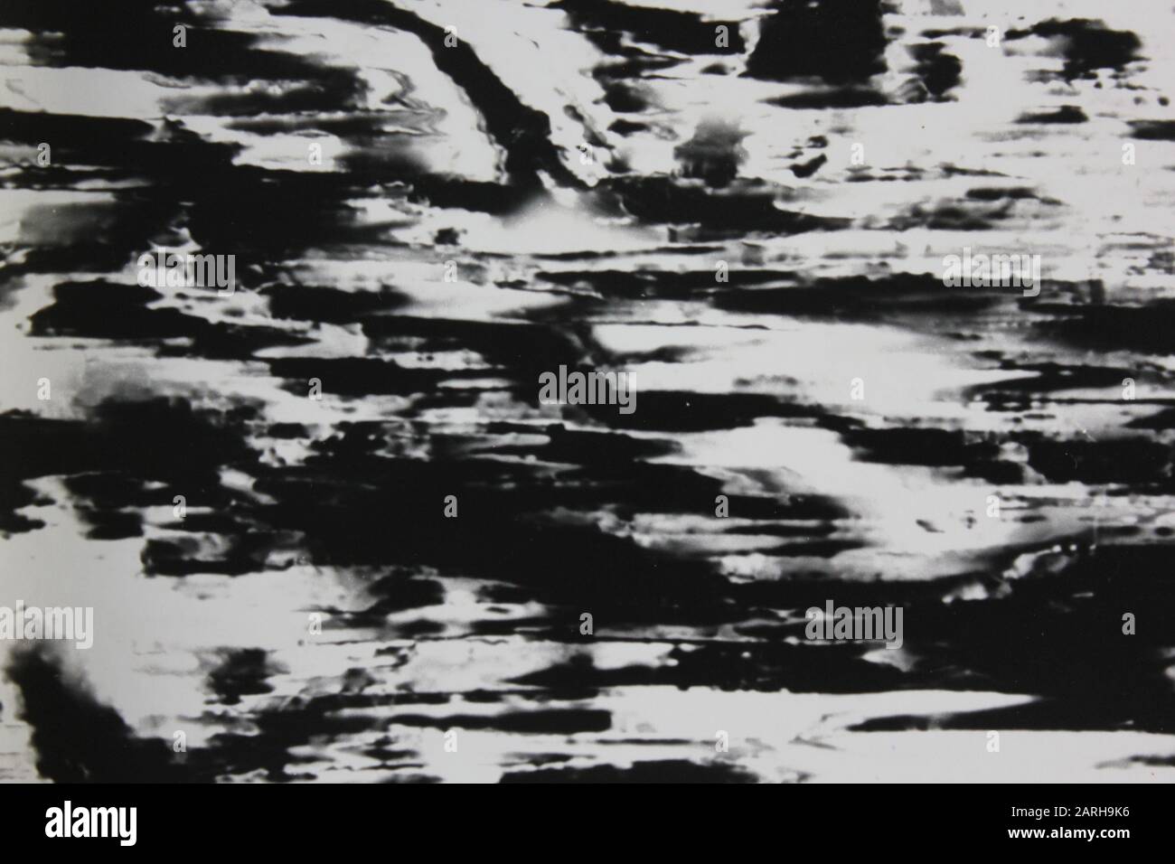 Fotografía abstracta extrema blanca y negra de los años setenta Foto de stock