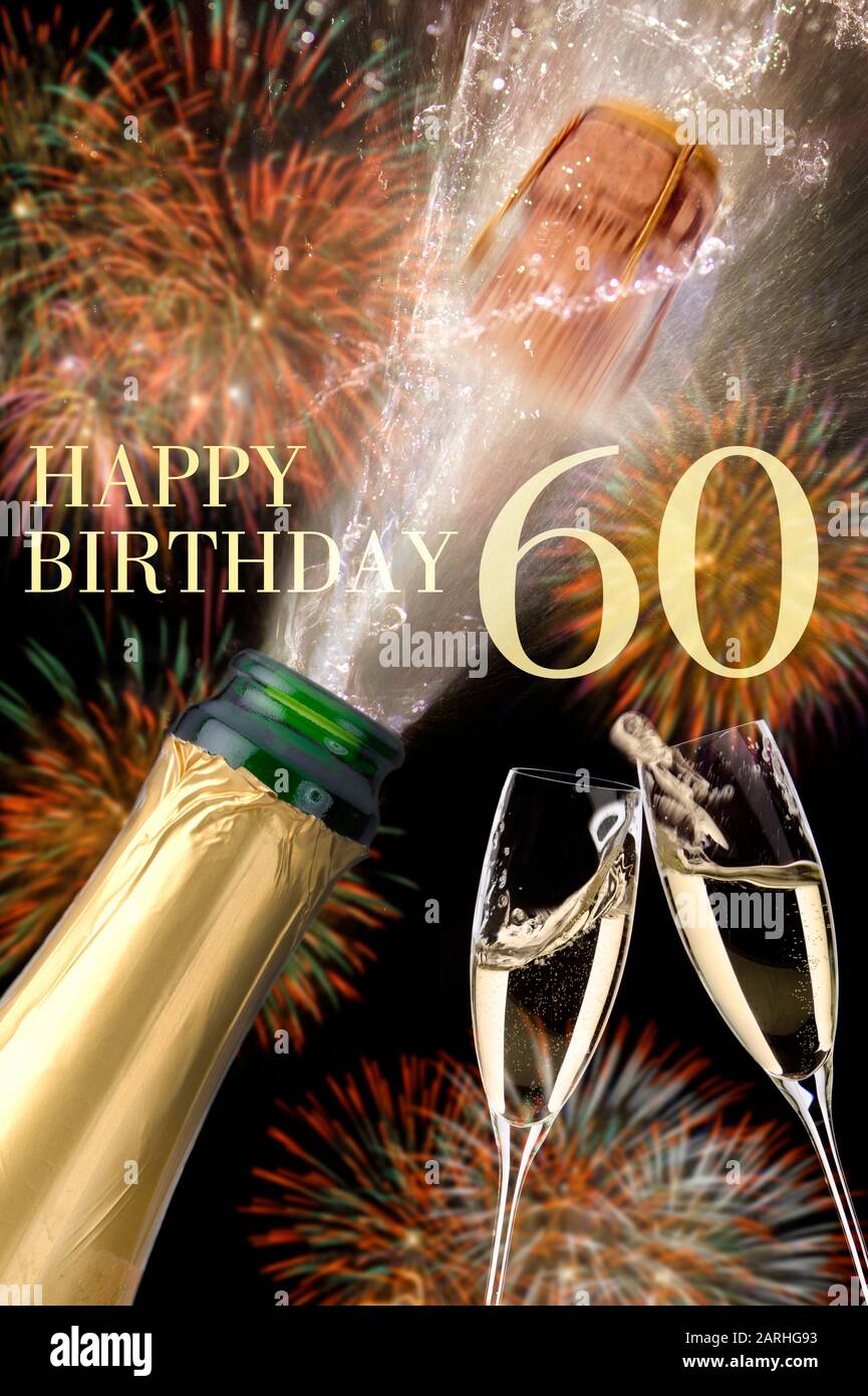 felicidades y feliz cumpleaños 60 Fotografía de stock - Alamy