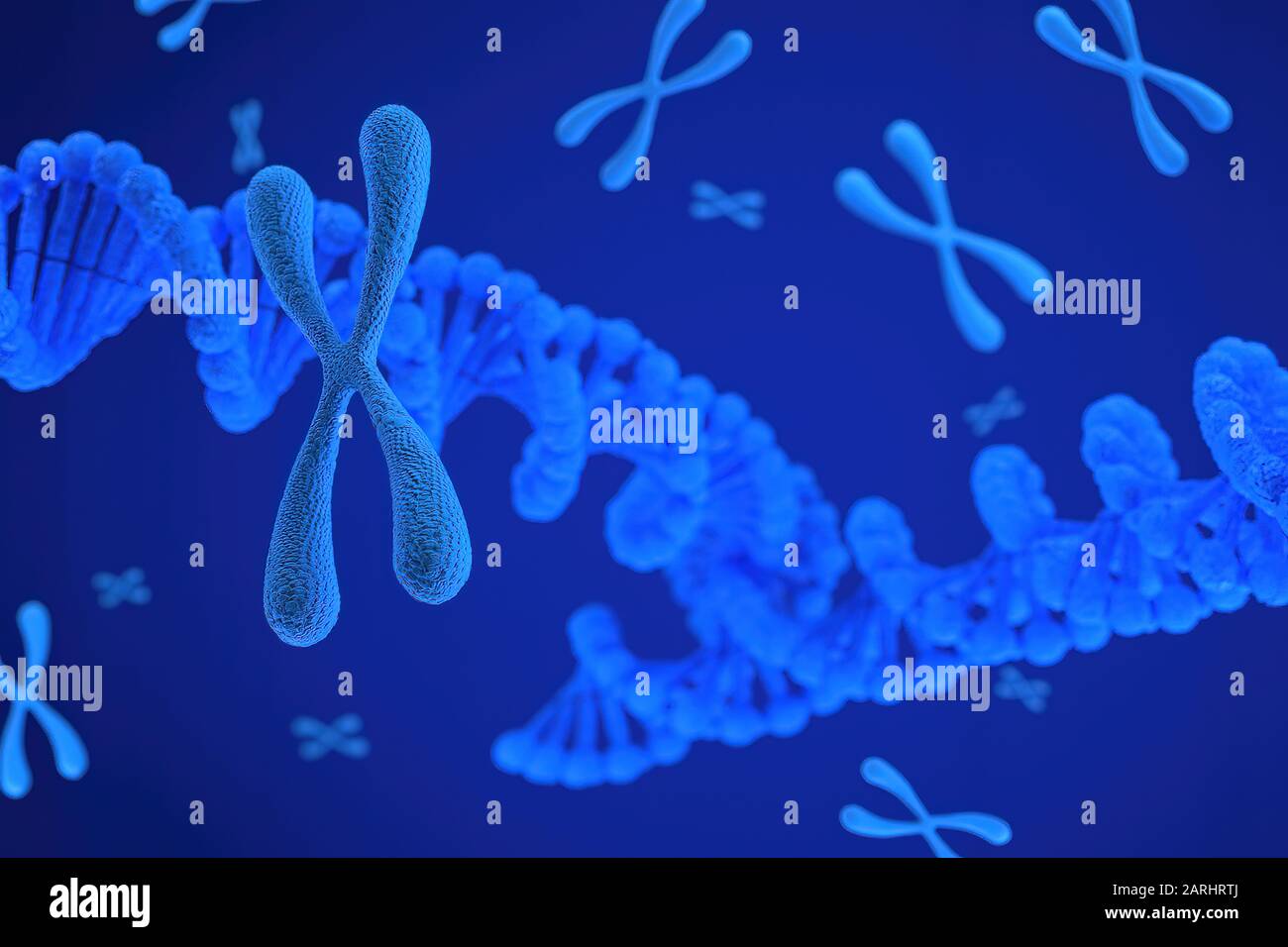 Representación 3D Del Cromosoma Resumen de fondo científico, ilustración 3d. Foto de stock