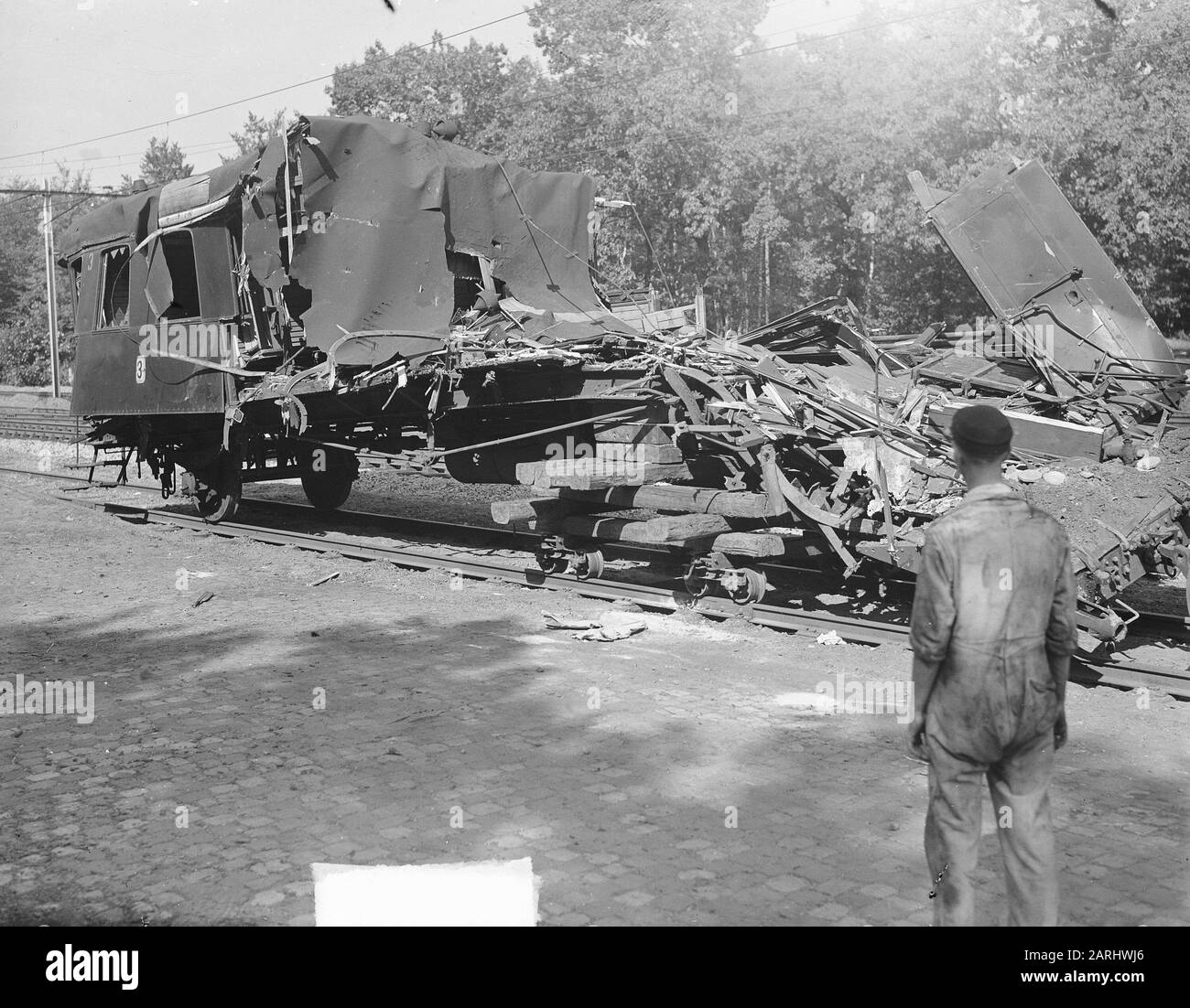 Accidente ferroviario en Wolfheze. El vagón ferroviario completamente