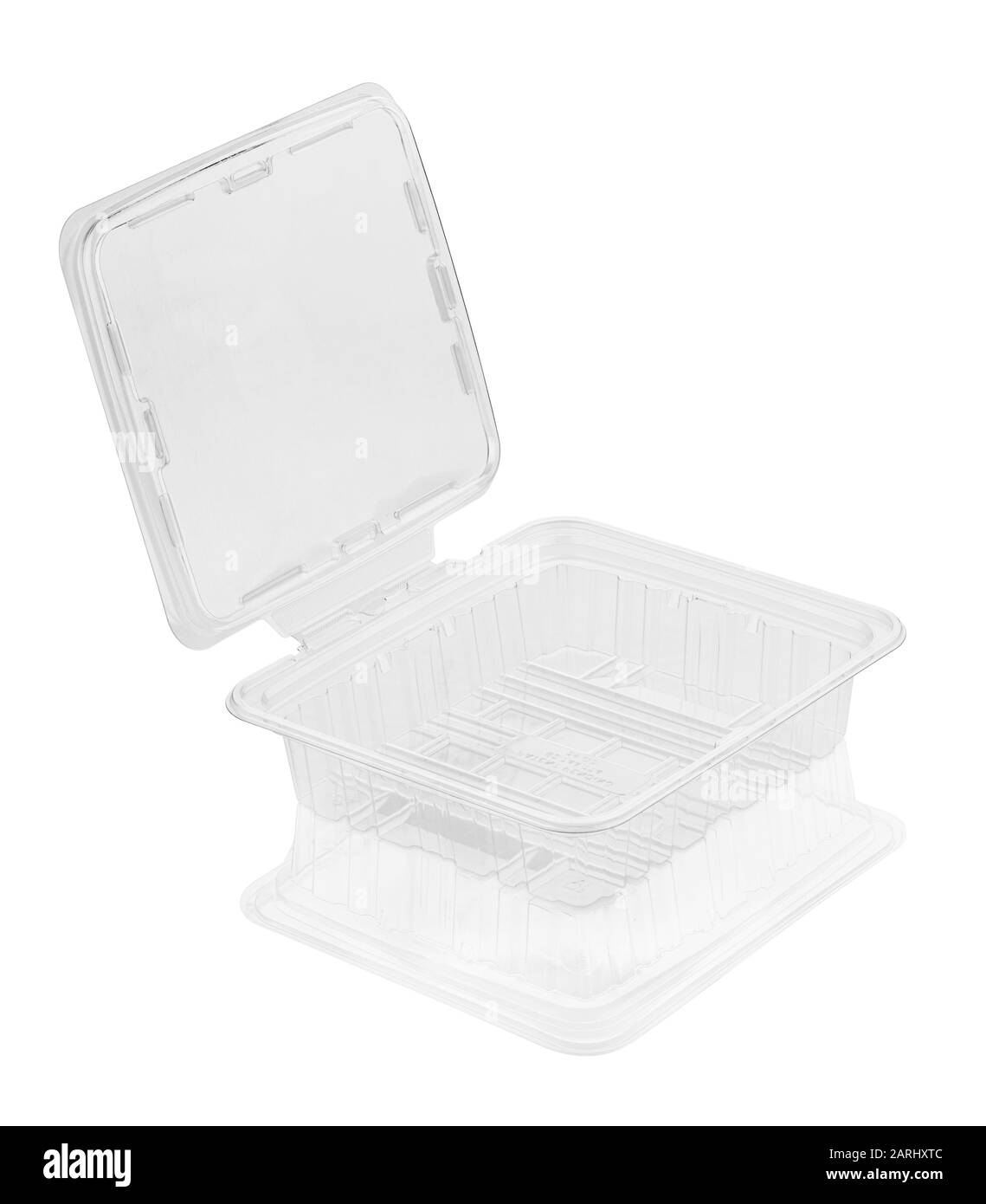 Vacíe el recipiente de plástico transparente para alimentos aislado en blanco con la ruta de corte Fotografía stock - Alamy