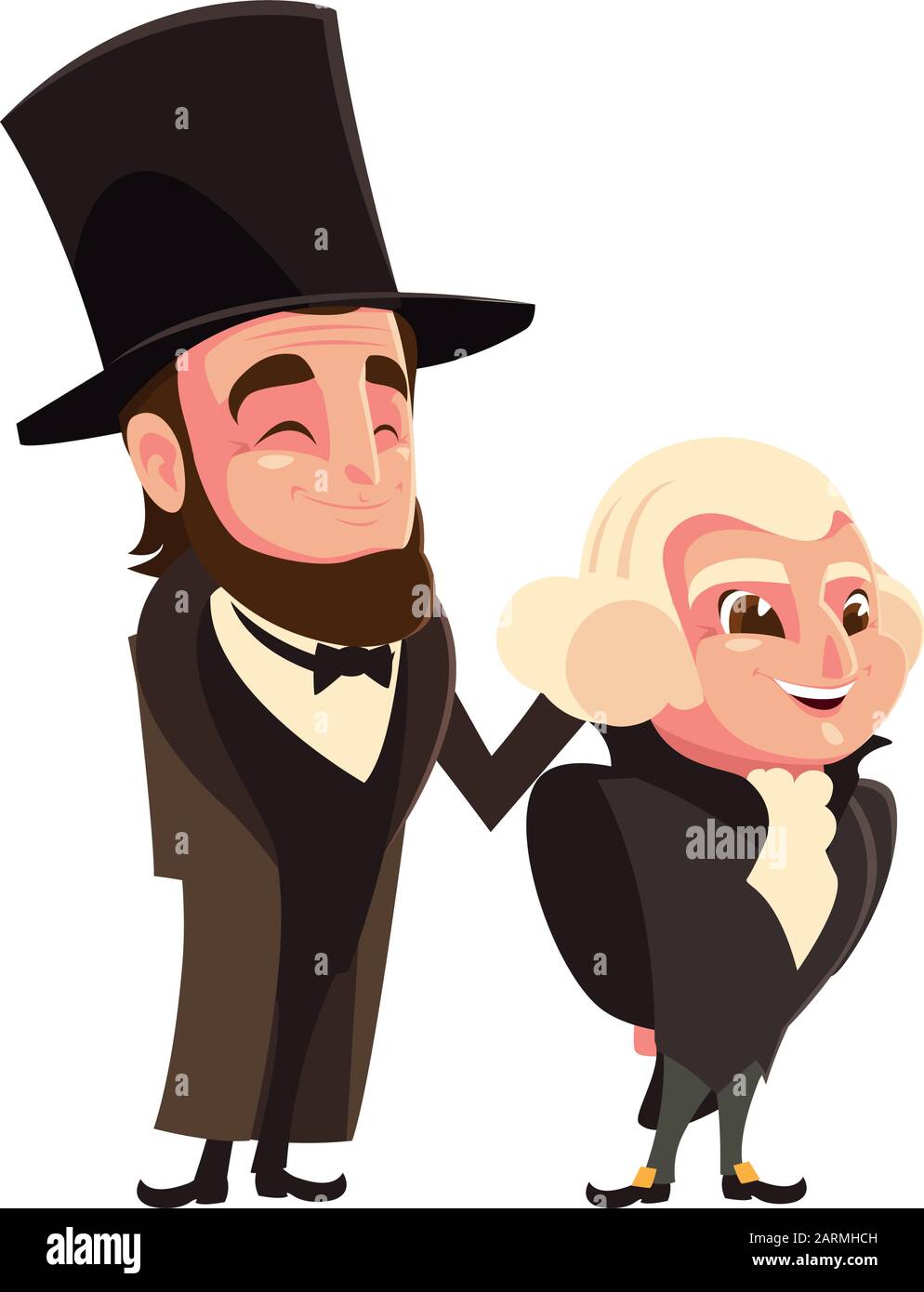 Dibujos Animados De Los Presidentes George Washington Y Abraham Lincoln Presidente Día 7156