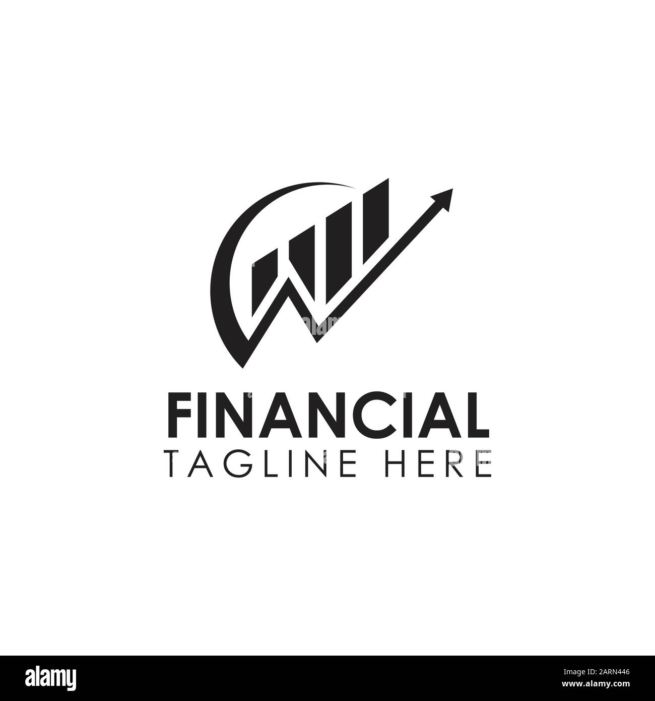 Diseño De Logotipo De Negocio Financiero Y Contable. Gráfico De Marketing Logotipo De La Empresa Financiera Ilustración del Vector