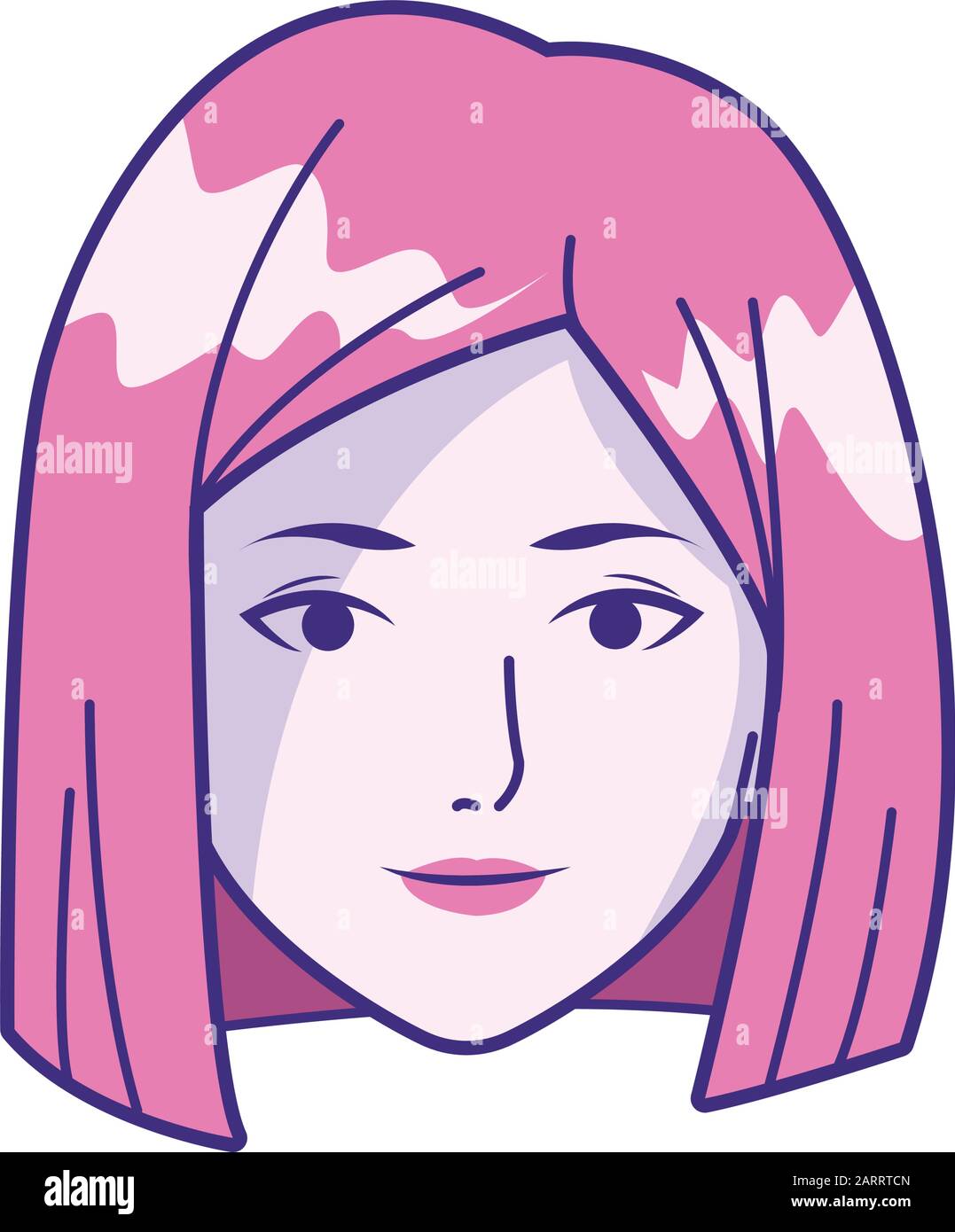 mujer de dibujos animados con pelo corto, diseño colorido Imagen Vector de  stock - Alamy