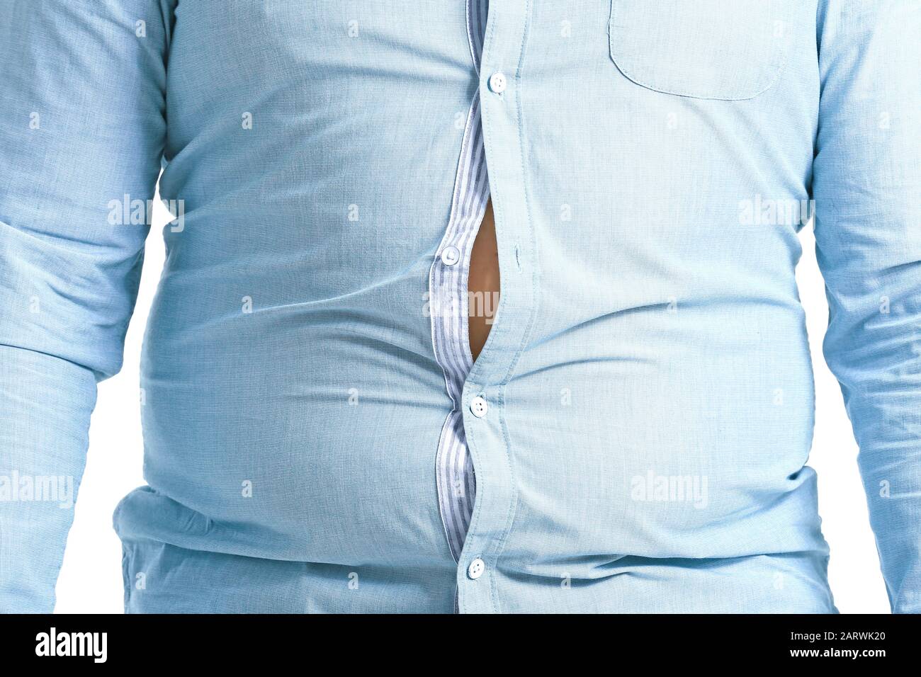 Hombre gordo en ropa apretada, primer plano. Concepto de pérdida de peso  Fotografía de stock - Alamy