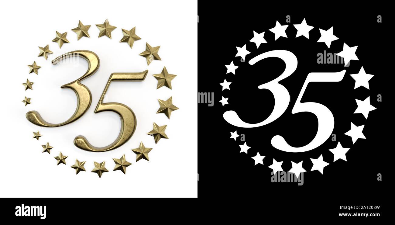 Número 35 (número treinta y cinco) Aniversario de diseño de celebración ...