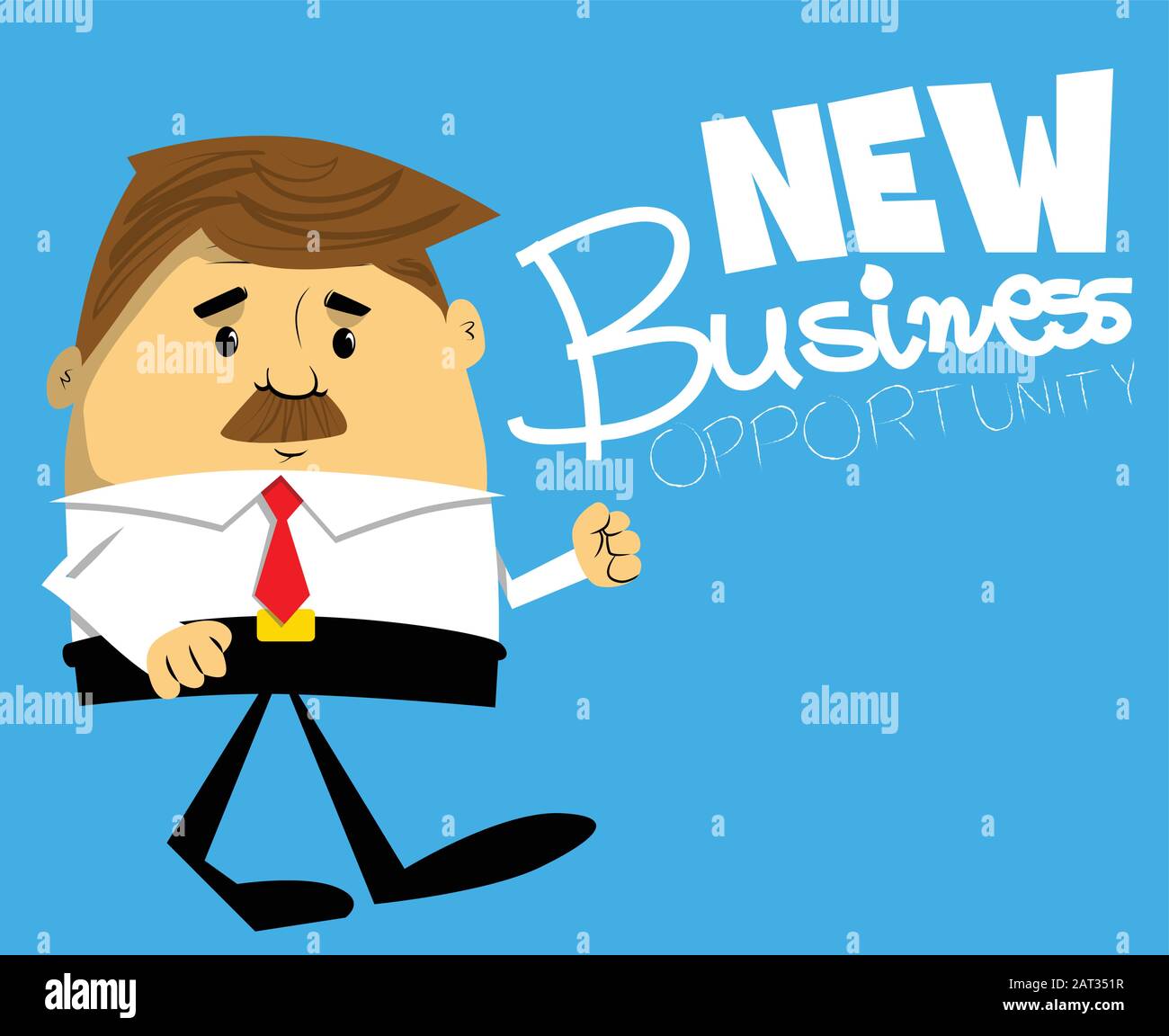 Vector de estilo retro de dibujos animados hombre de negocios con nuevo texto de oportunidad de negocio sobre fondo azul Imagen Vector de stock - Alamy Vector de estilo retro de dibujos animados hombre de negocios con nuevo texto de oportunidad de negocio sobre fondo azul Imagen Vector de stock - Alamy