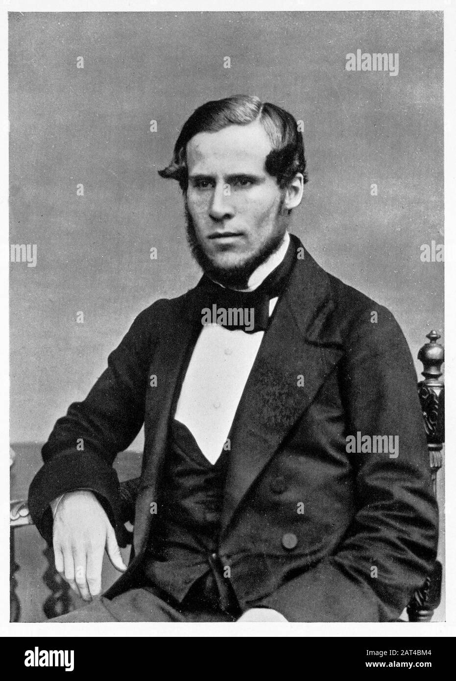 William Crookes (1832-1919), químico británico de 24 años, retrato impreso 1856 Foto de stock