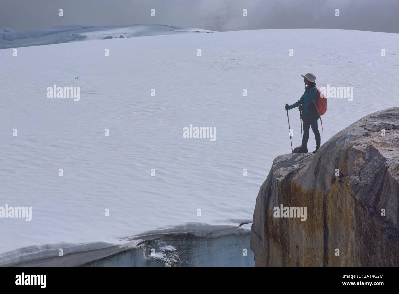 Sobre El Glaciar Ritacuba, El Parque Nacional El Cocuy, Boyacá, Colombia Foto de stock