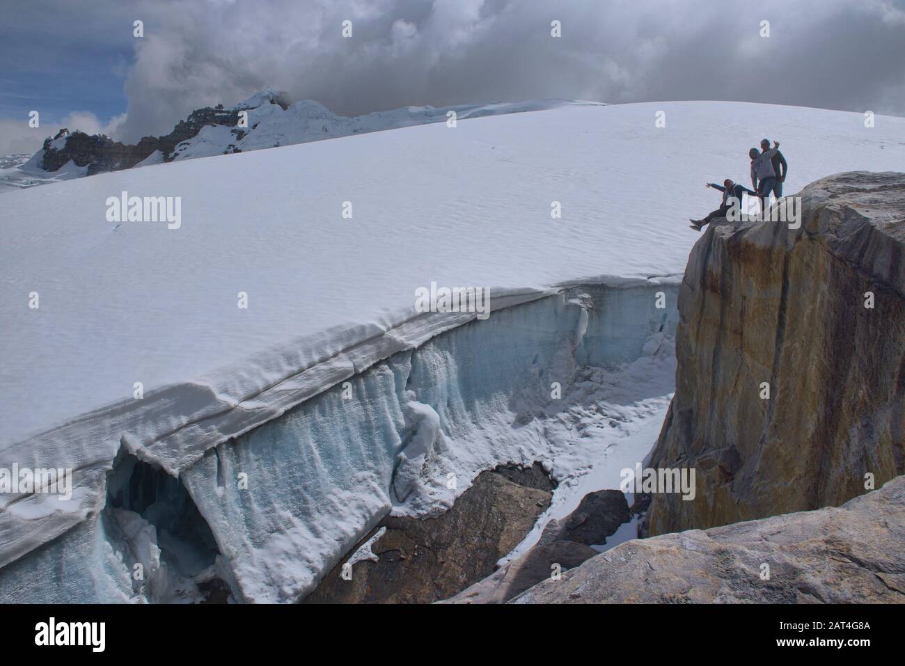 Sobre El Glaciar Ritacuba, El Parque Nacional El Cocuy, Boyacá, Colombia Foto de stock