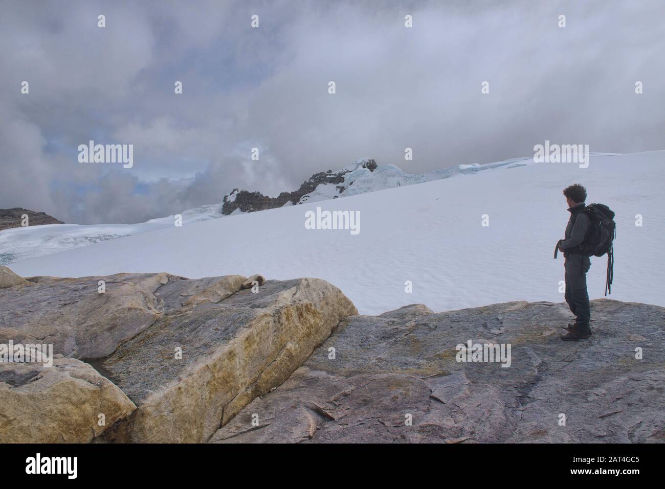 Sobre El Glaciar Ritacuba, El Parque Nacional El Cocuy, Boyacá, Colombia Foto de stock