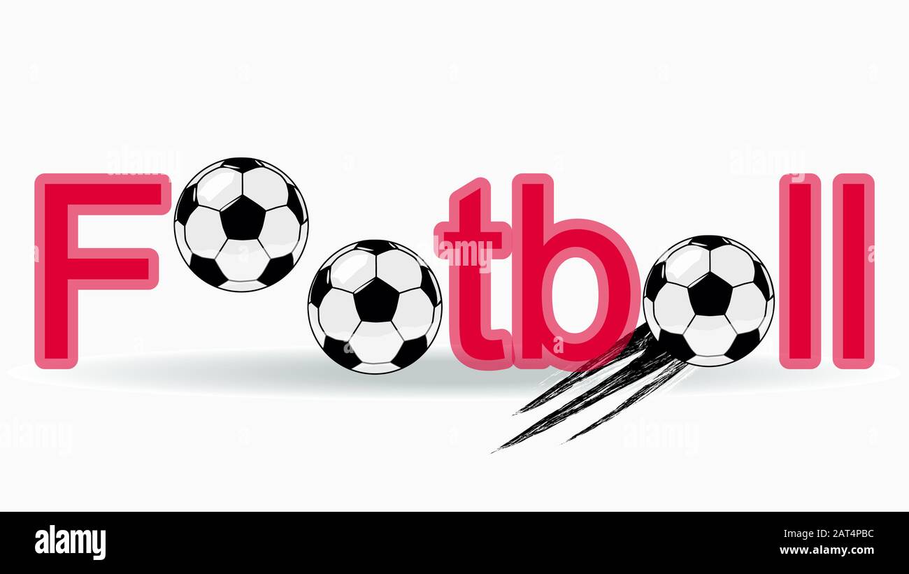 Elegante ilustración de la inscripción de la palabra fútbol. Color verde. Balón de fútbol en